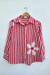 Daisy Stripe Shirt (Red & Pink)